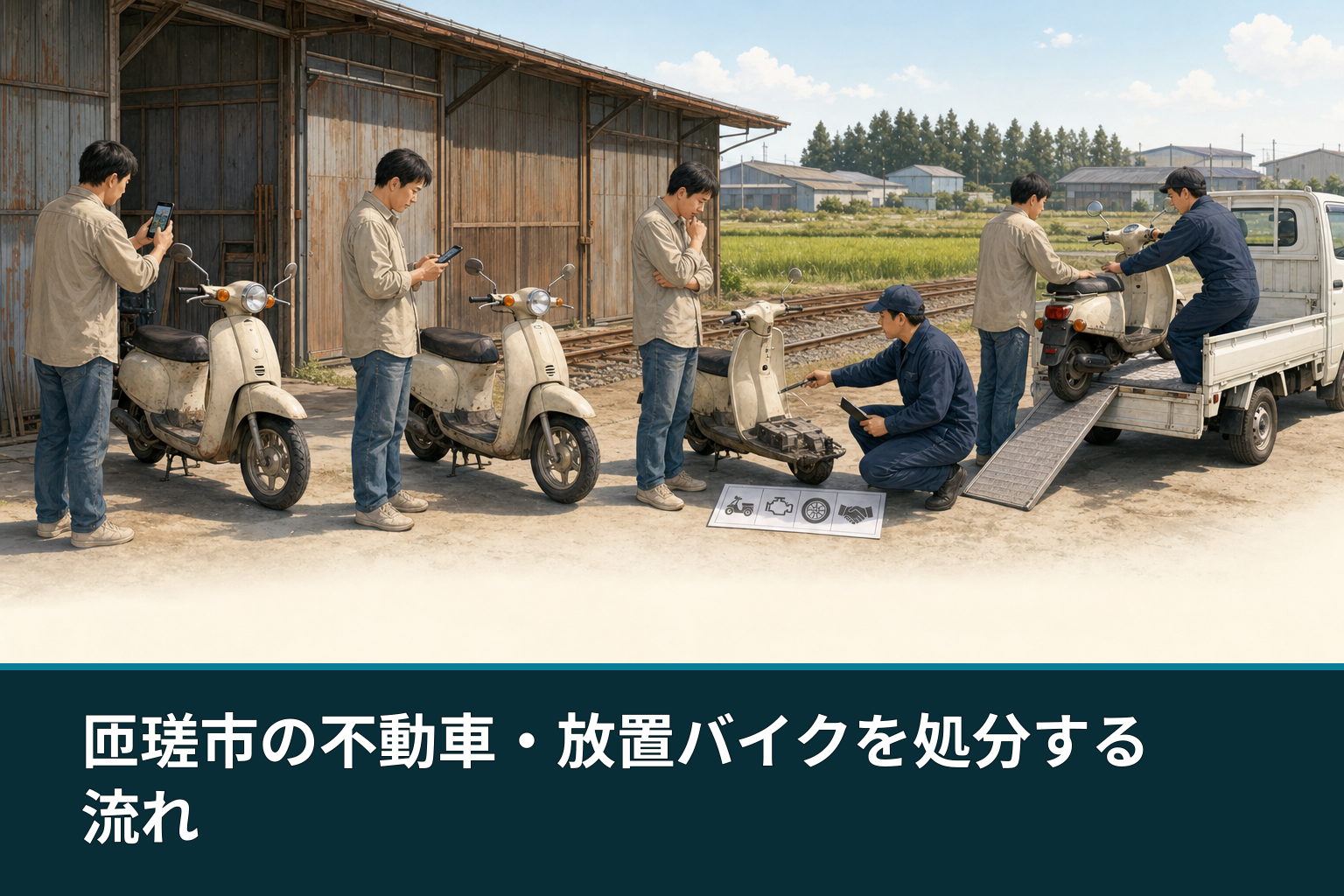 匝瑳市の不動車・放置バイクを処分する流れ