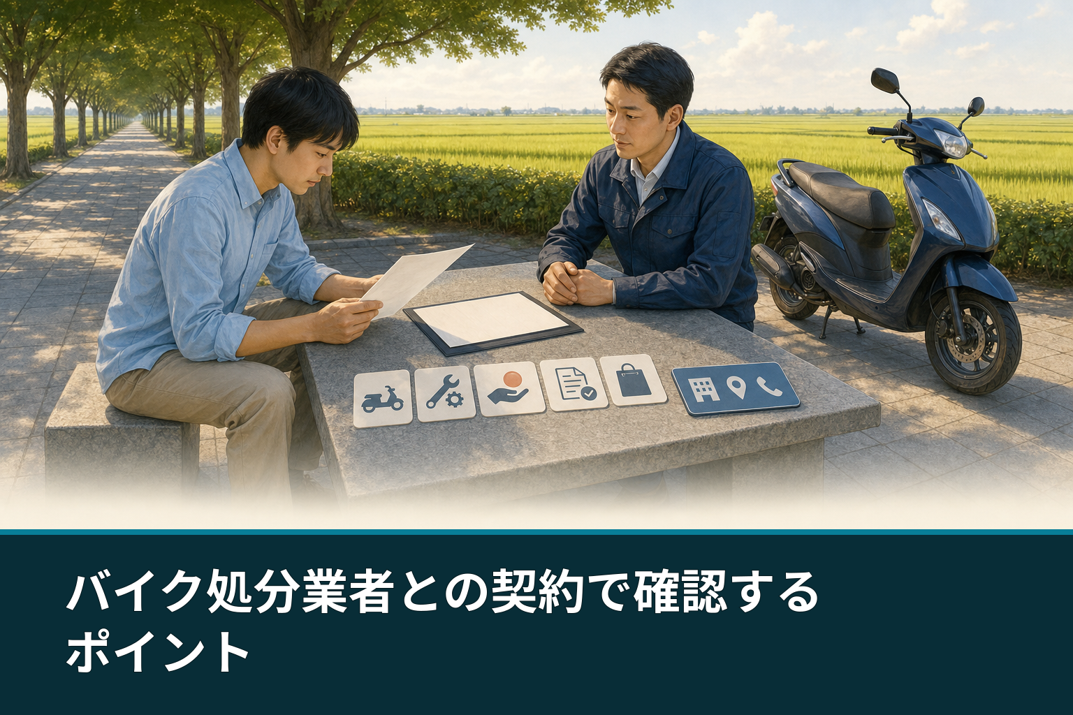 バイク処分業者との契約で確認するポイント