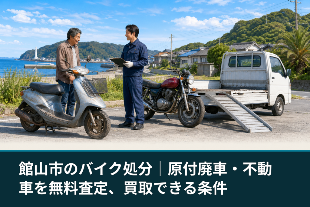 館山市のバイク処分｜原付廃車・不動車を無料査定、買取できる条件