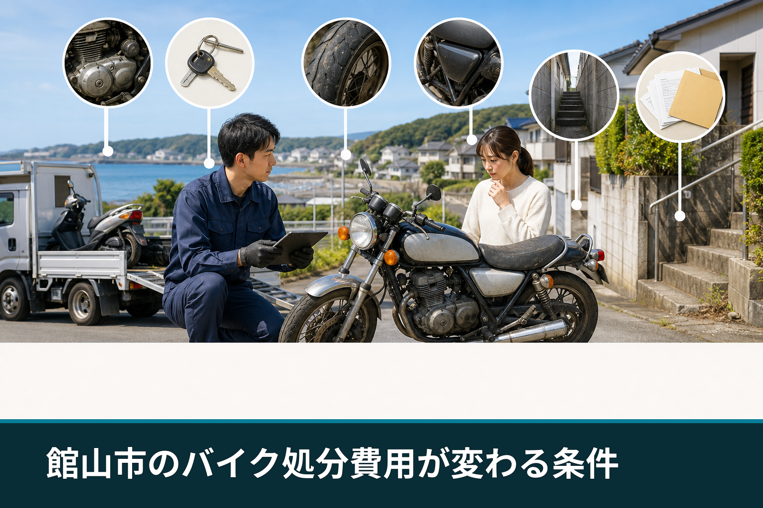 館山市のバイク処分費用が変わる条件