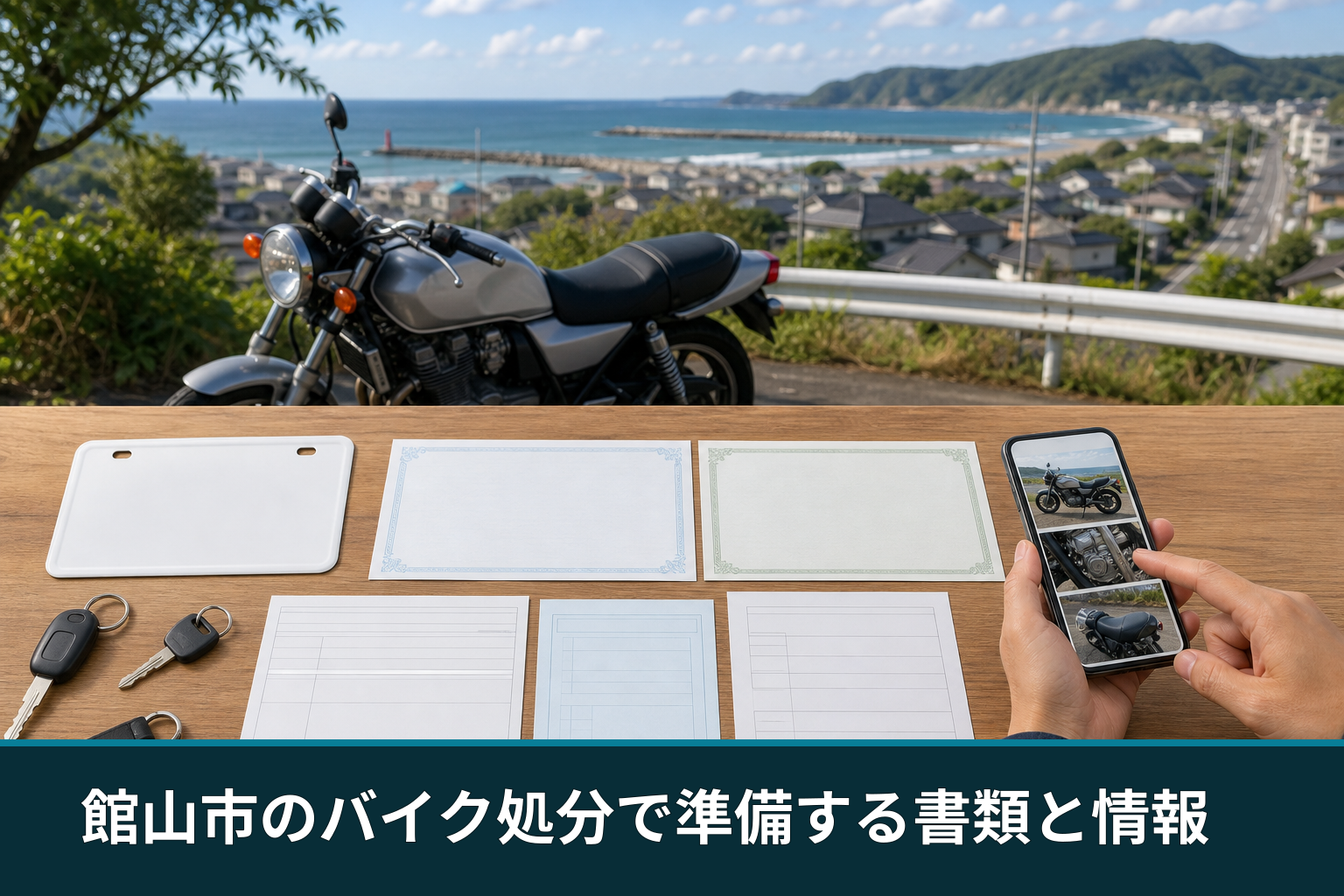 館山市のバイク処分で準備する書類と情報