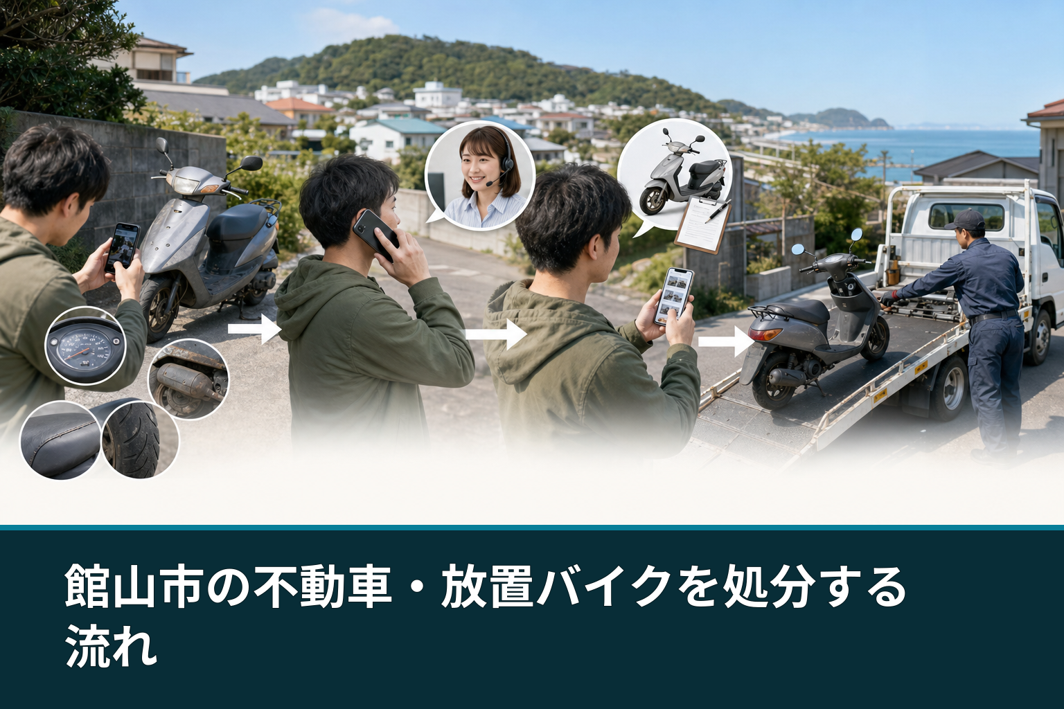 館山市の不動車・放置バイクを処分する流れ