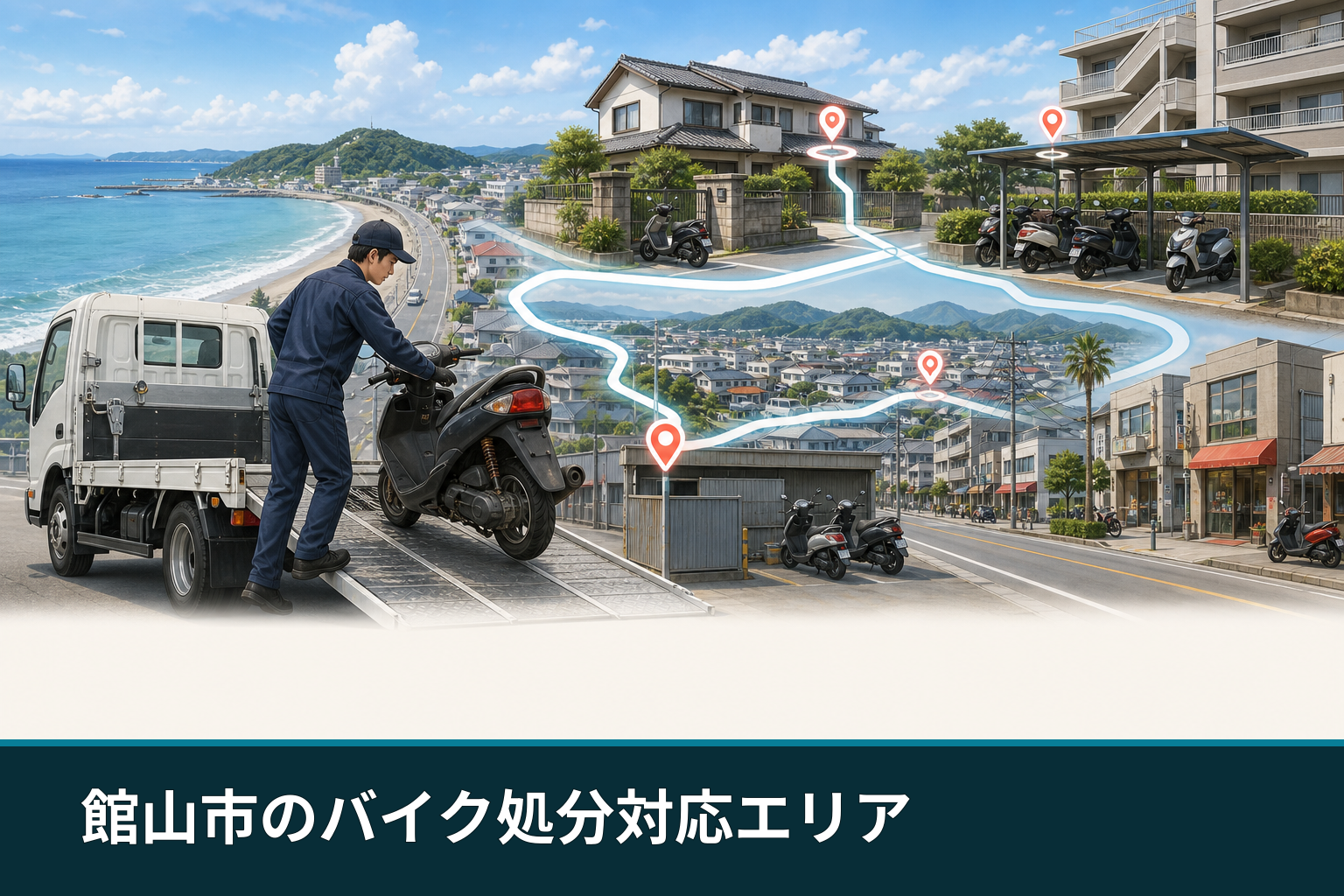 館山市のバイク処分対応エリア