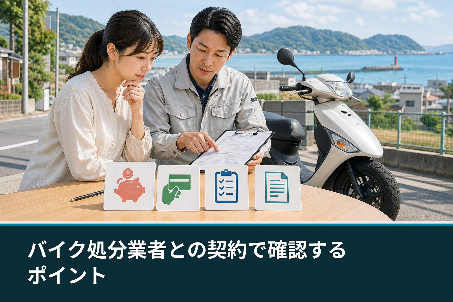 バイク処分業者との契約で確認するポイント