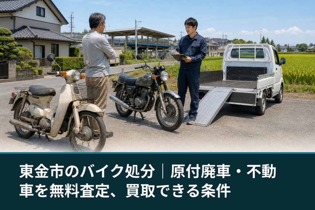 東金市のバイク処分｜原付廃車・不動車を無料査定、買取できる条件