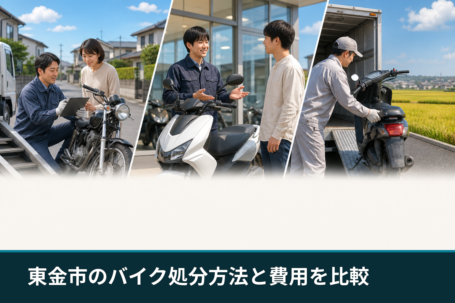 東金市のバイク処分方法と費用を比較