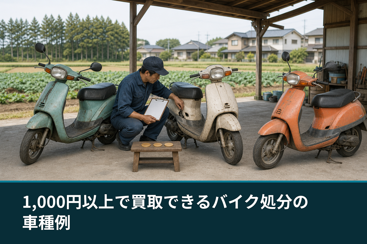 1,000円以上で買取できるバイク処分の車種例
