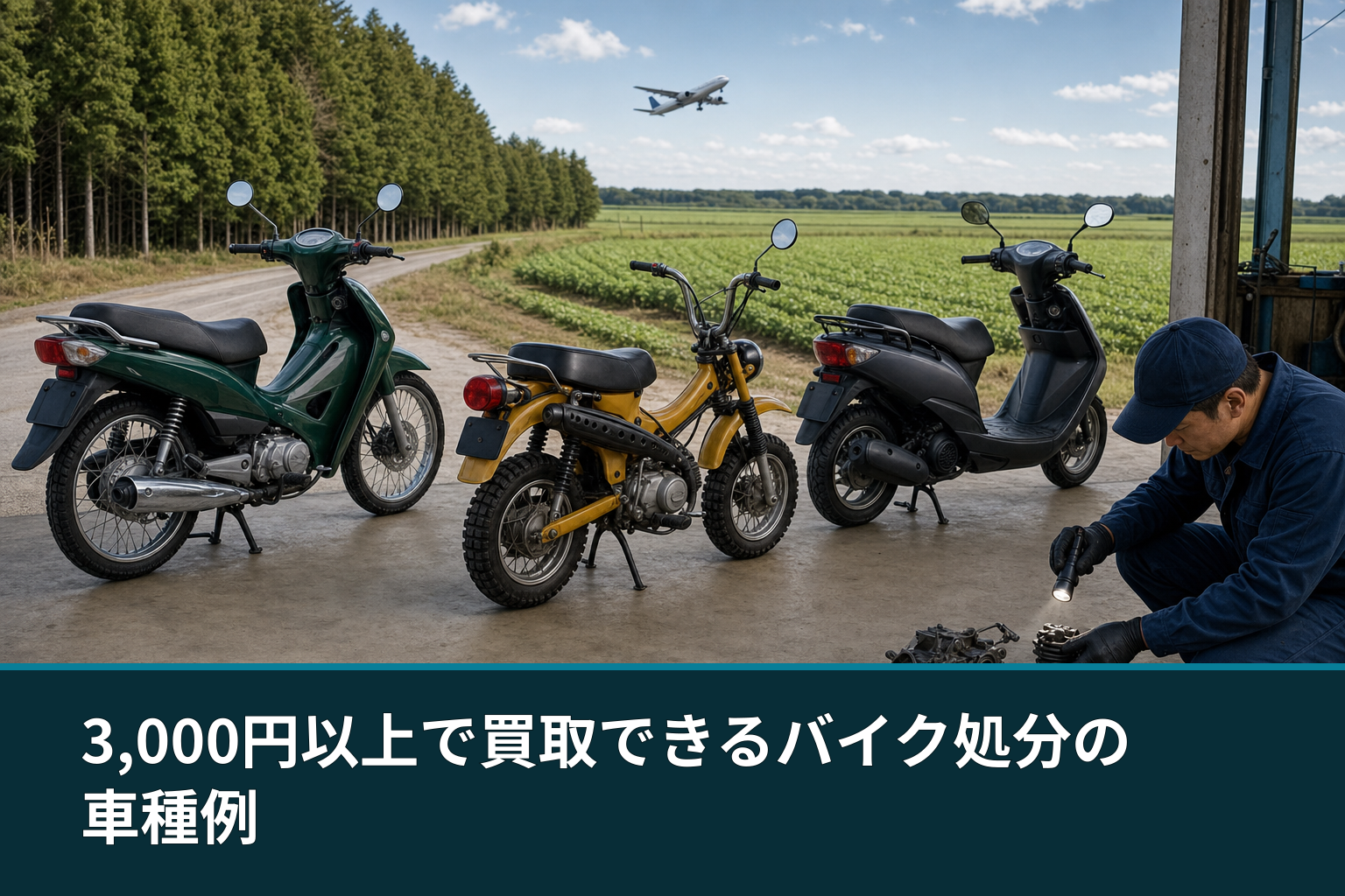 3,000円以上で買取できるバイク処分の車種例