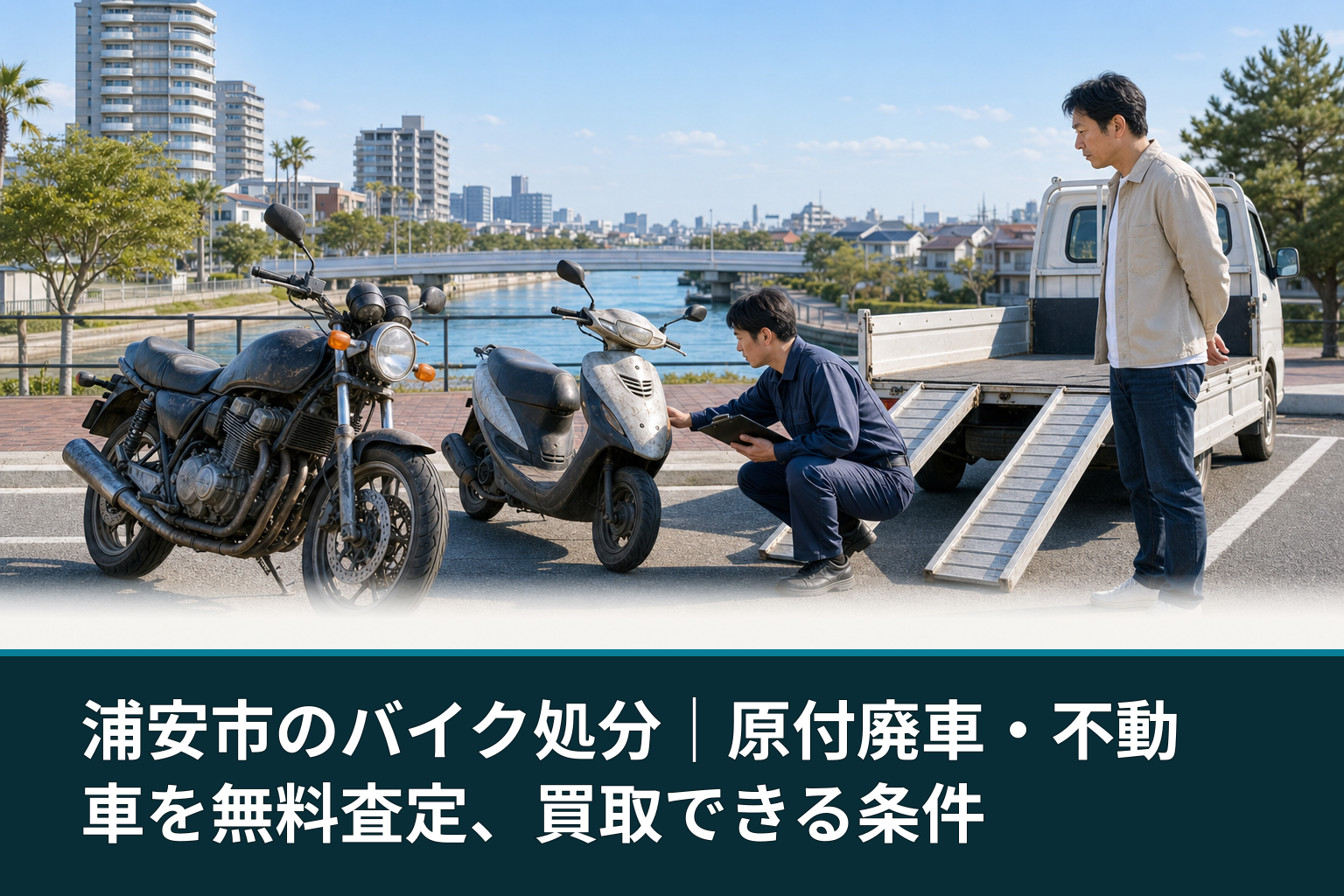 浦安市のバイク処分｜原付廃車・不動車を無料査定、買取できる条件