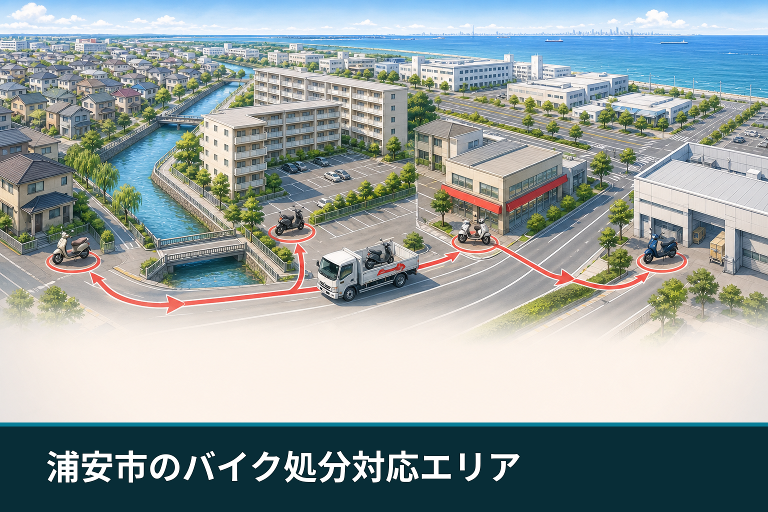 浦安市のバイク処分対応エリア