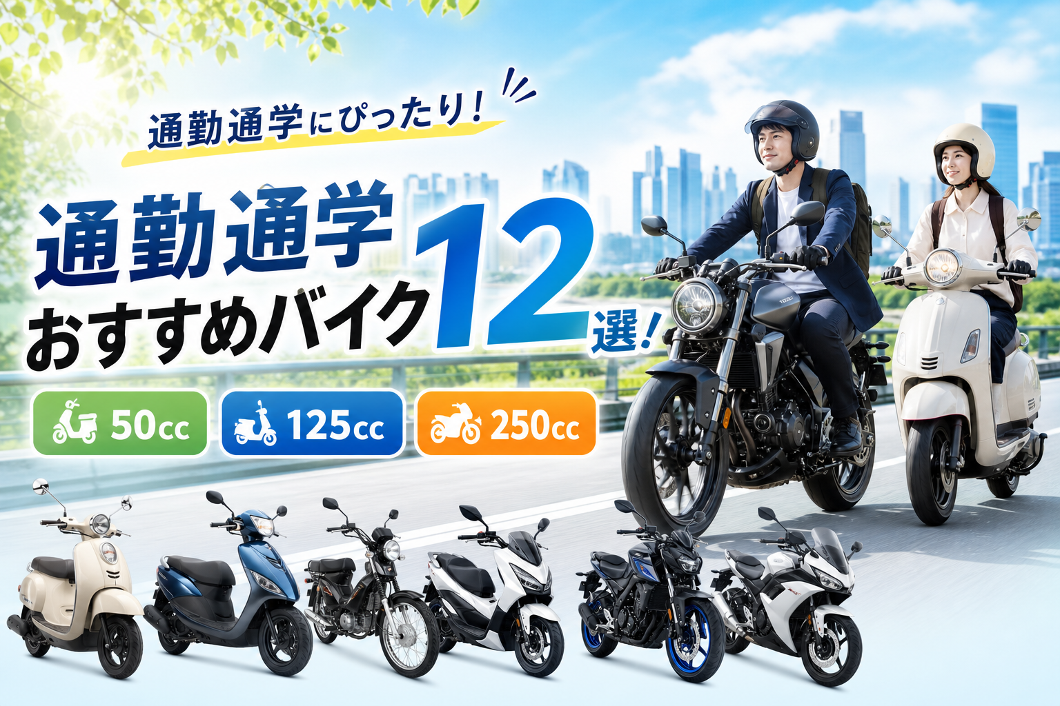 通勤通学おすすめバイク12選!【50cc 125cc 250cc】