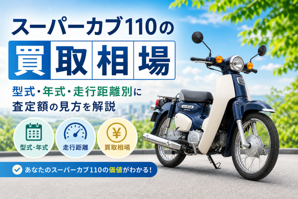 スーパーカブ110の買取相場｜型式・年式・走行距離別に査定額の見方を解説