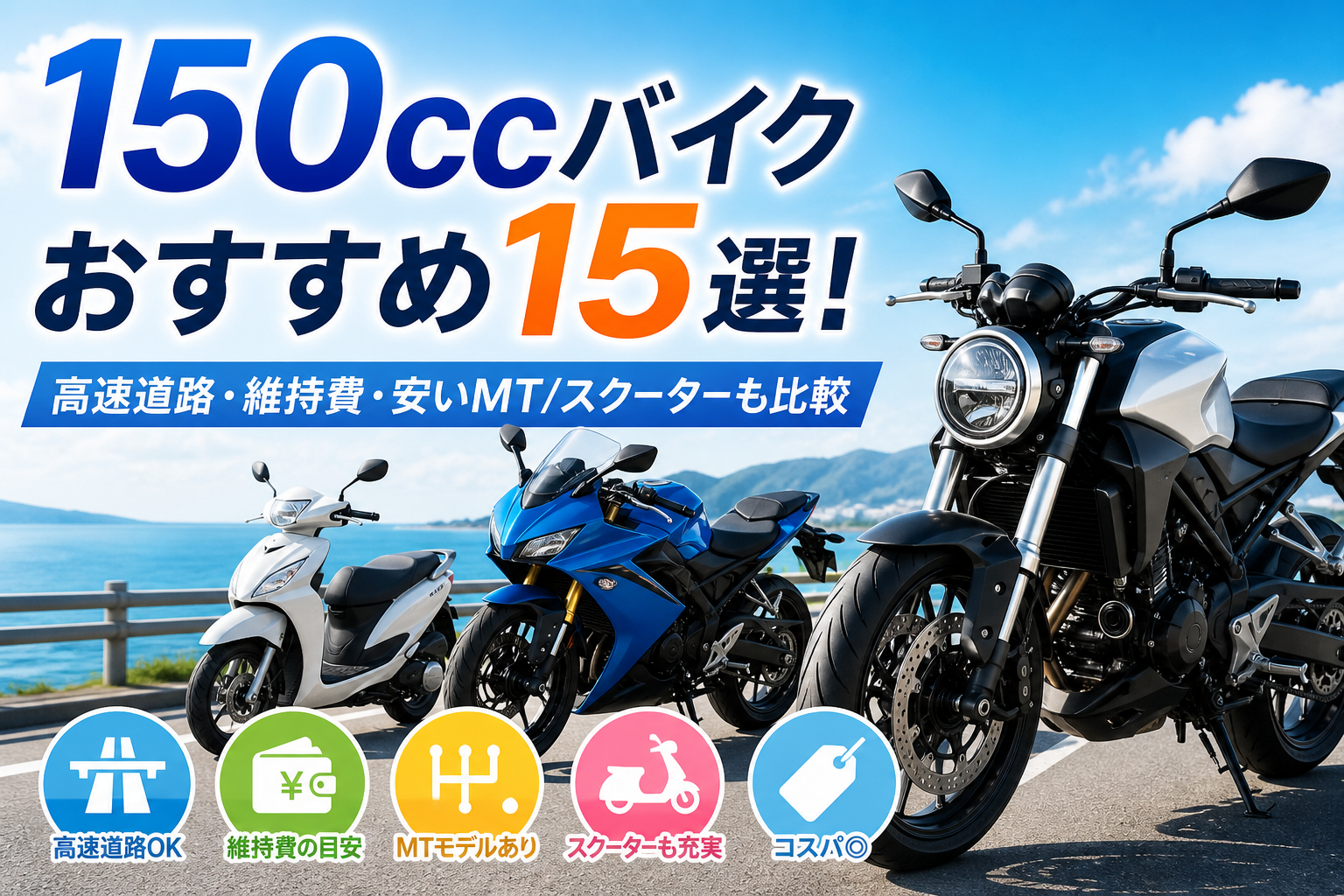 150ccバイクおすすめ15選!高速道路・維持費・安いMT/スクーターも比較