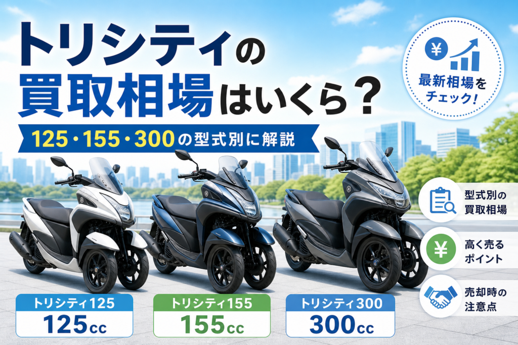 トリシティの買取相場はいくら?125・155・300の型式別に解説