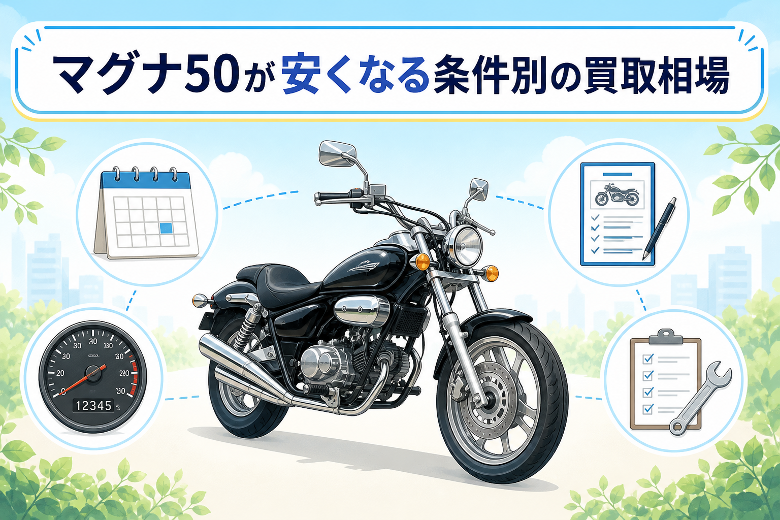 マグナ50が安くなる条件別の買取相場