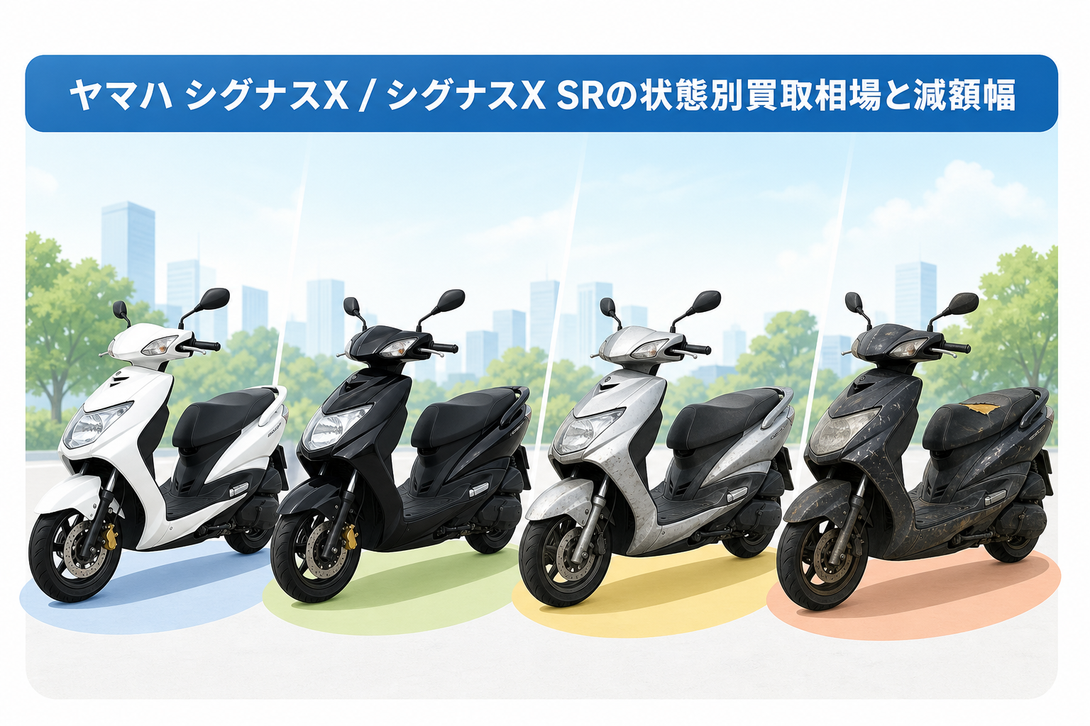 ヤマハ シグナスX / シグナスX SRの状態別買取相場と減額幅