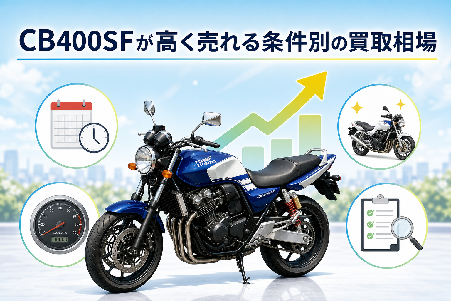 CB400SFが高く売れる条件別の買取相場