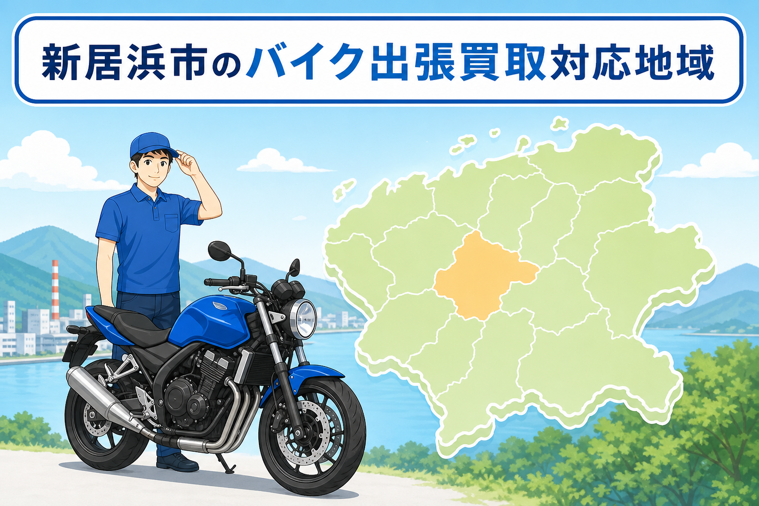 新居浜市のバイク出張買取対応地域