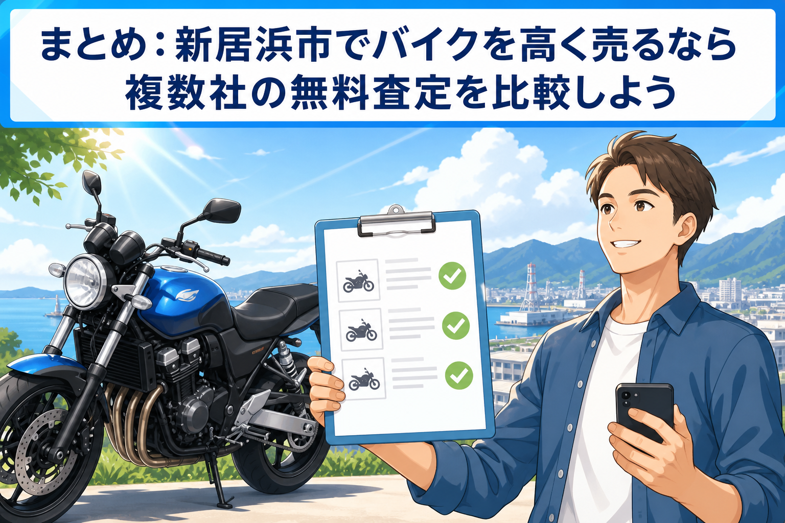 まとめ:新居浜市でバイクを高く売るなら複数社の無料査定を比較しよう