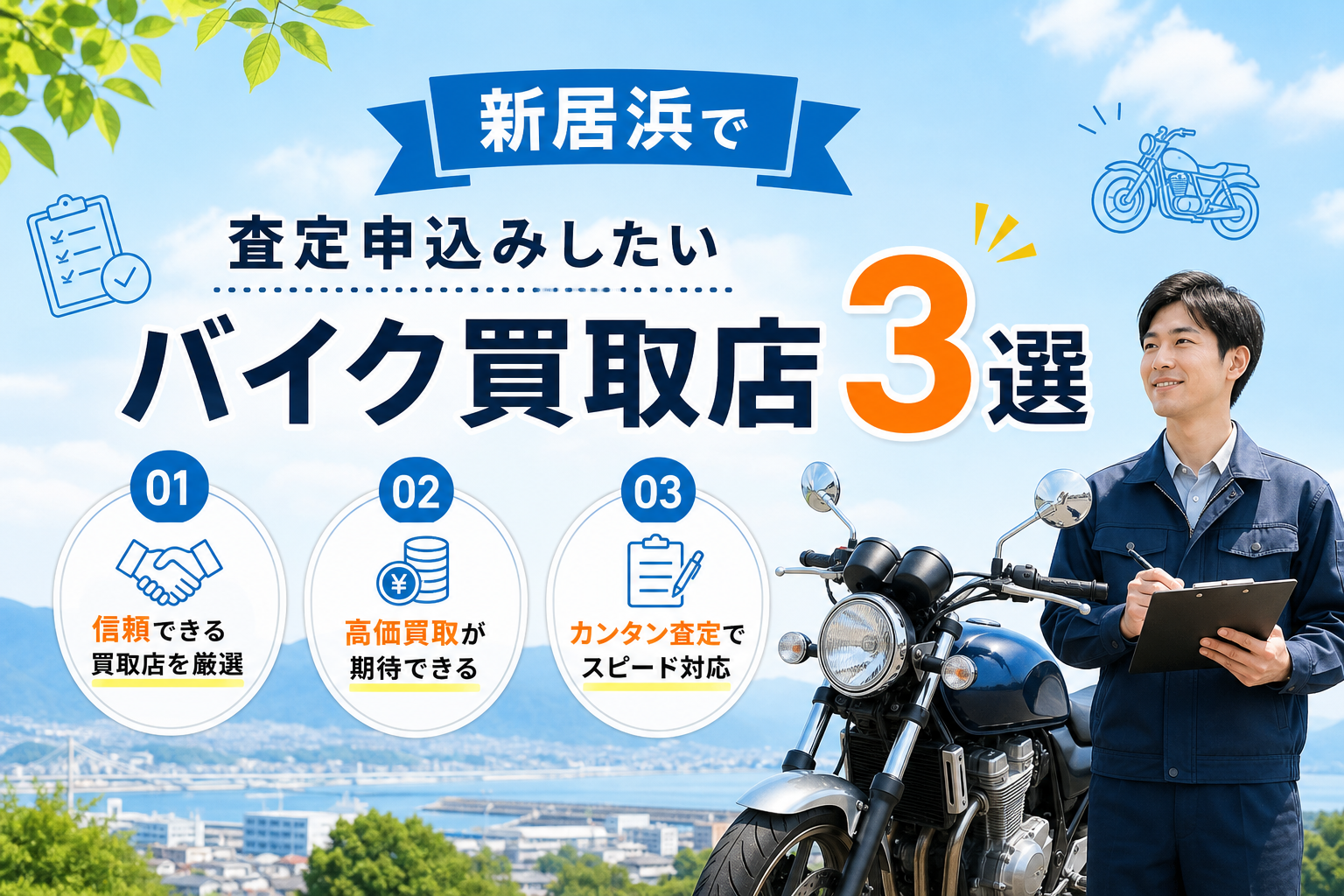 新居浜で査定申込みしたいバイク買取店3選
