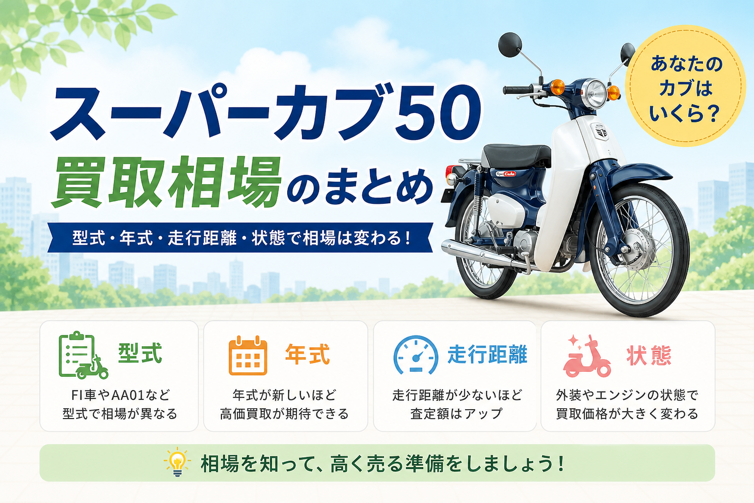 スーパーカブ50買取相場のまとめ