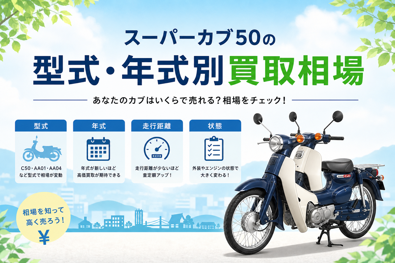 スーパーカブ50の型式・年式別買取相場