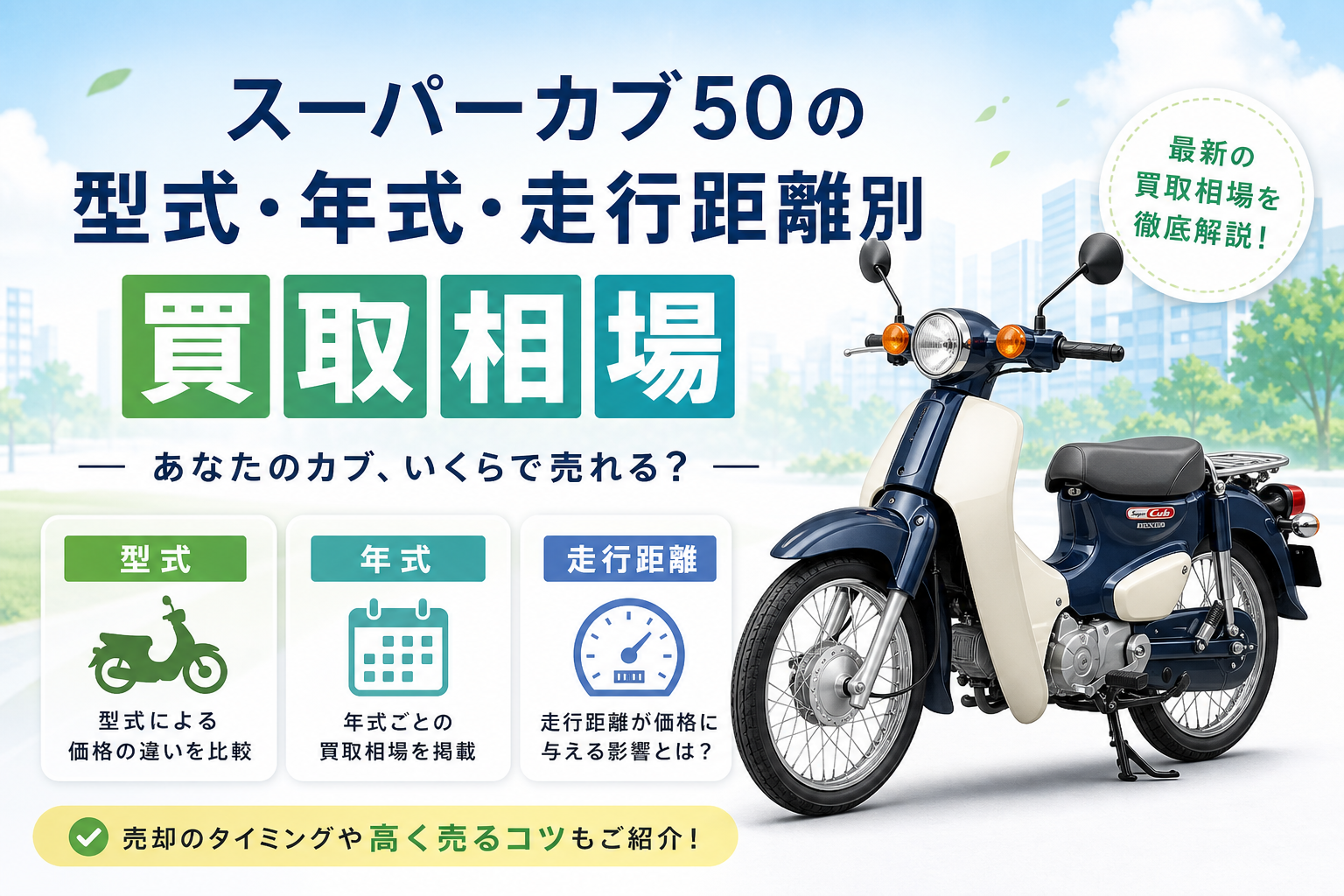 スーパーカブ50の型式・年式・走行距離別買取相場