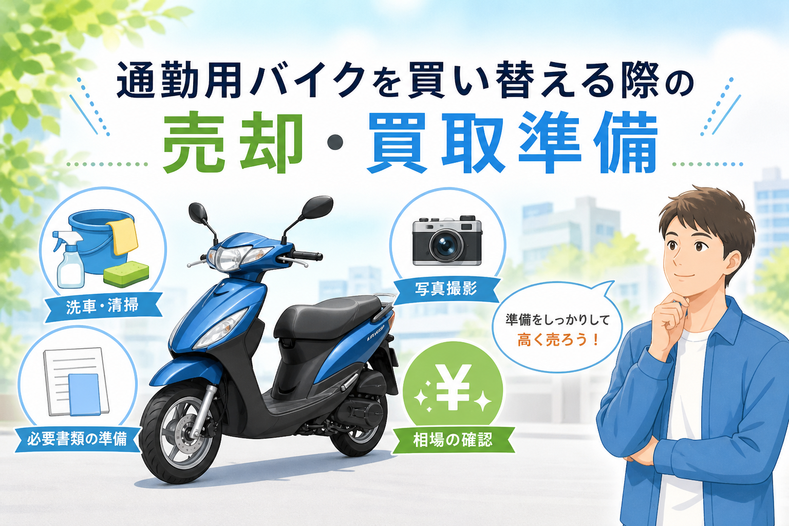 通勤用バイクを買い替える際の売却・買取準備