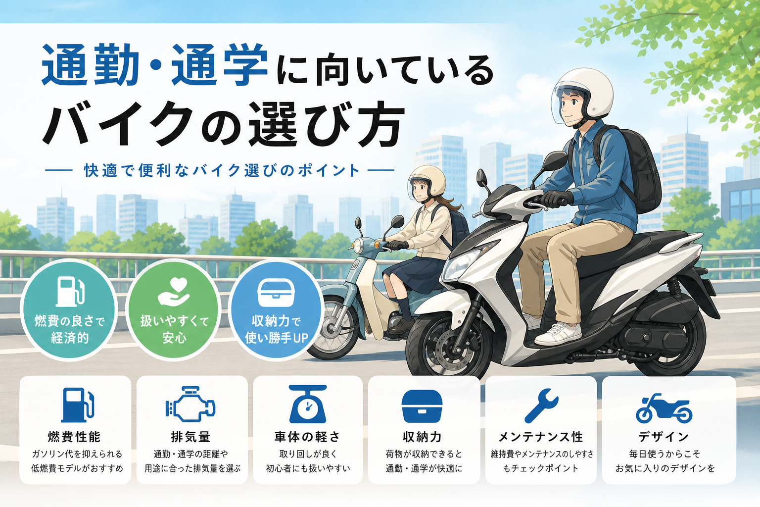 通勤・通学に向いているバイクの選び方
