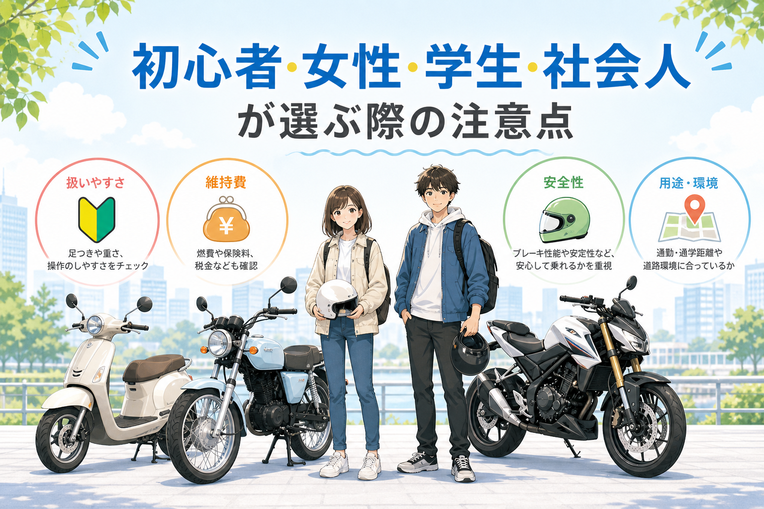 初心者・女性・学生・社会人が選ぶ際の注意点