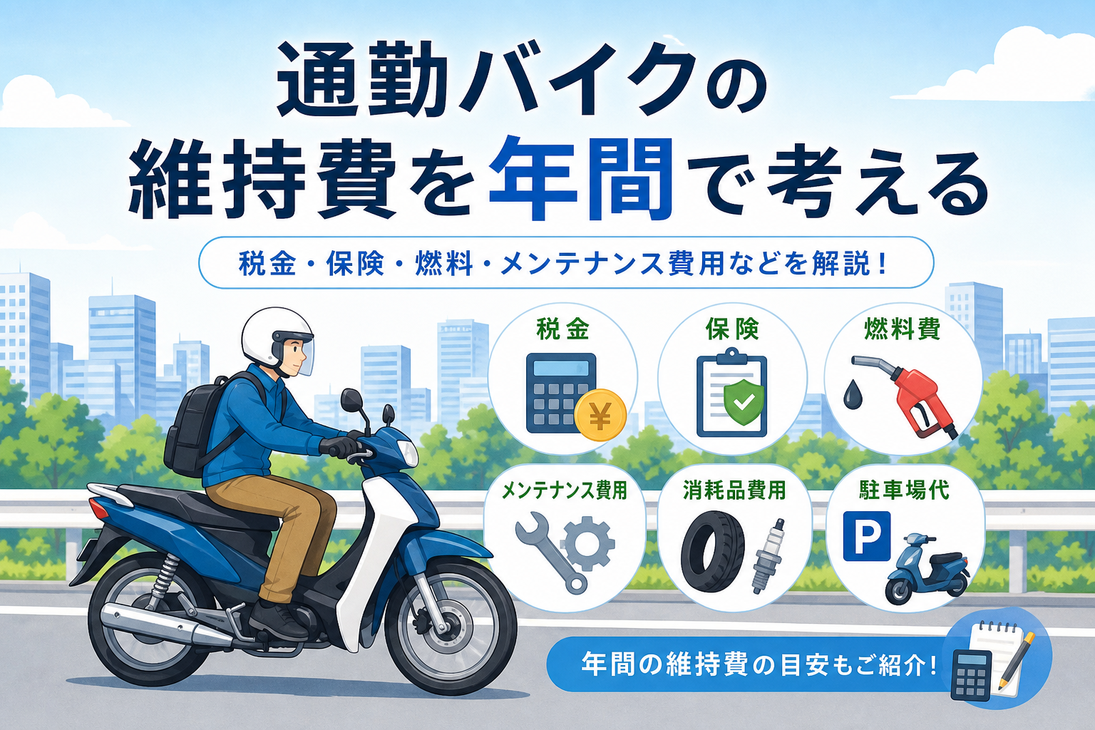通勤バイクの維持費を年間で考える