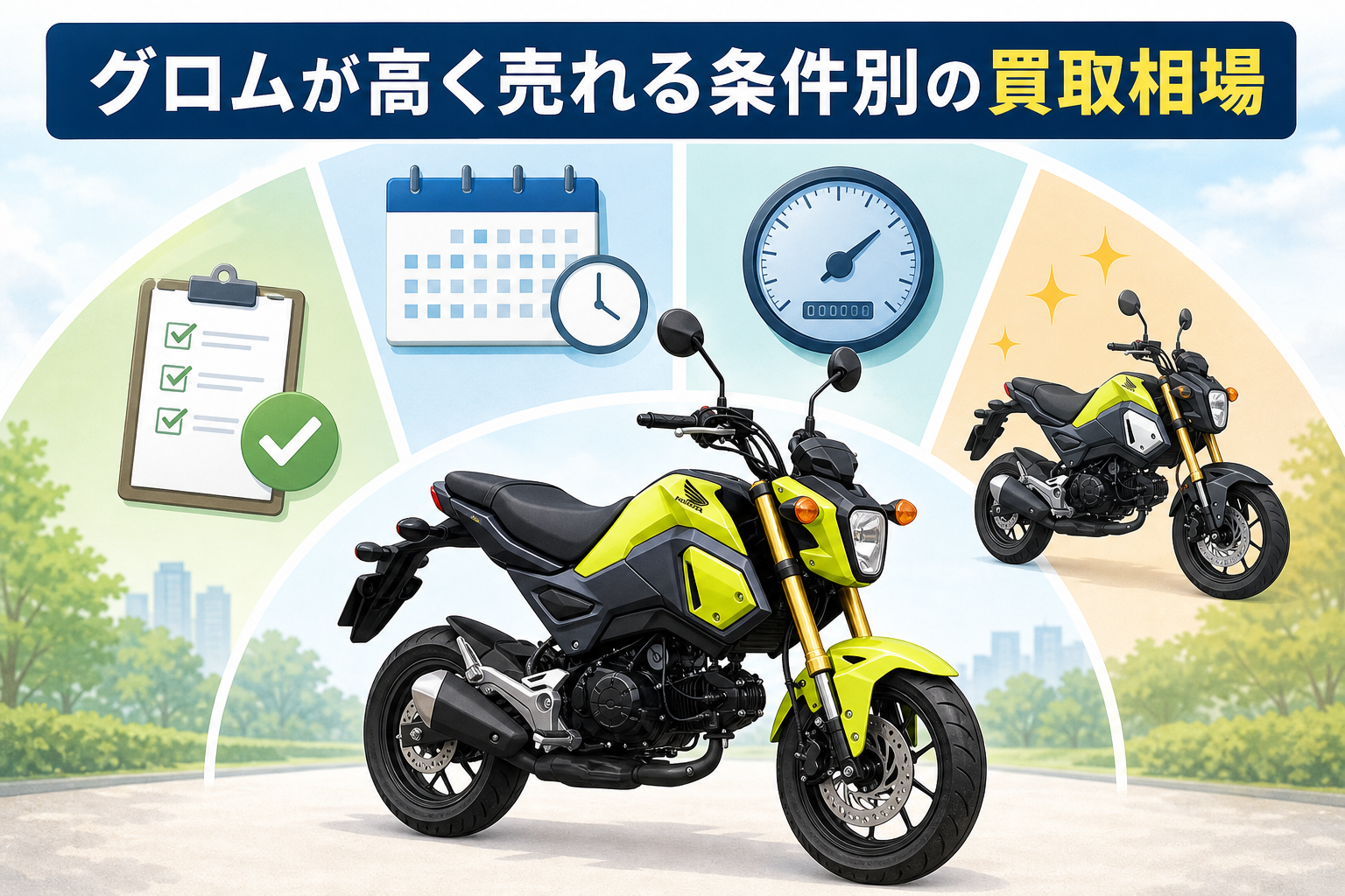 グロムが高く売れる条件別の買取相場
