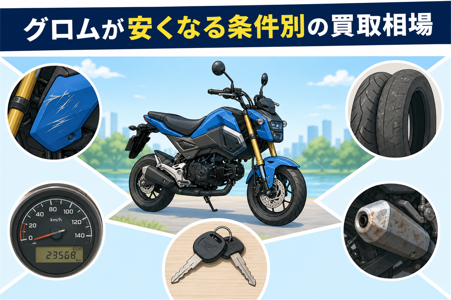グロムが安くなる条件別の買取相場