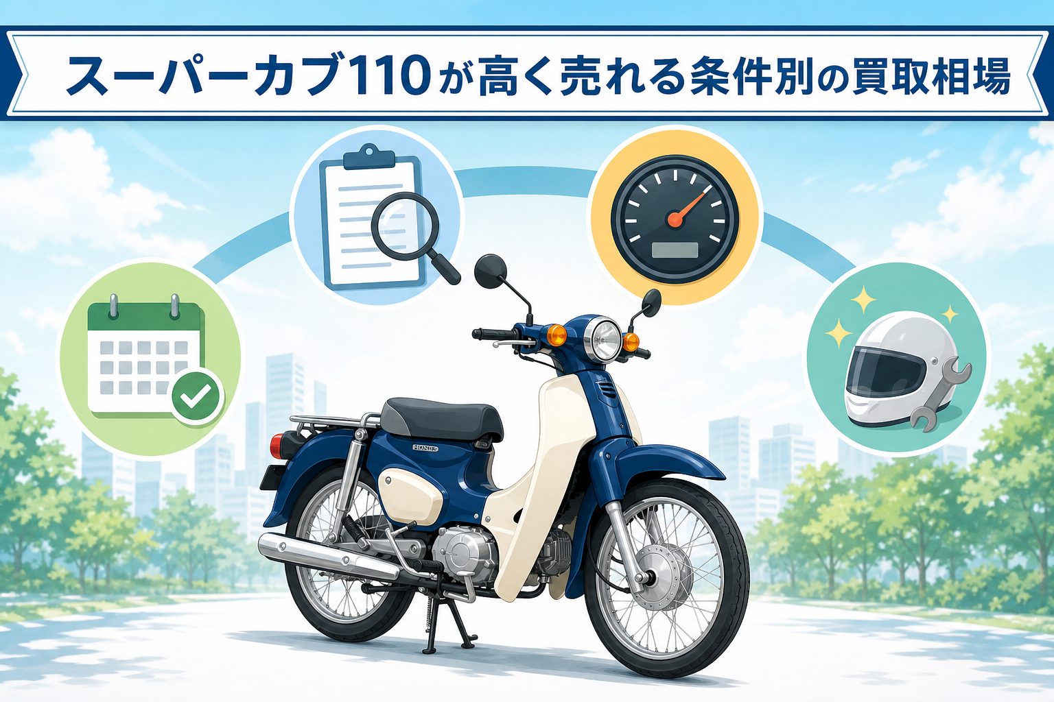スーパーカブ110が高く売れる条件別の買取相場