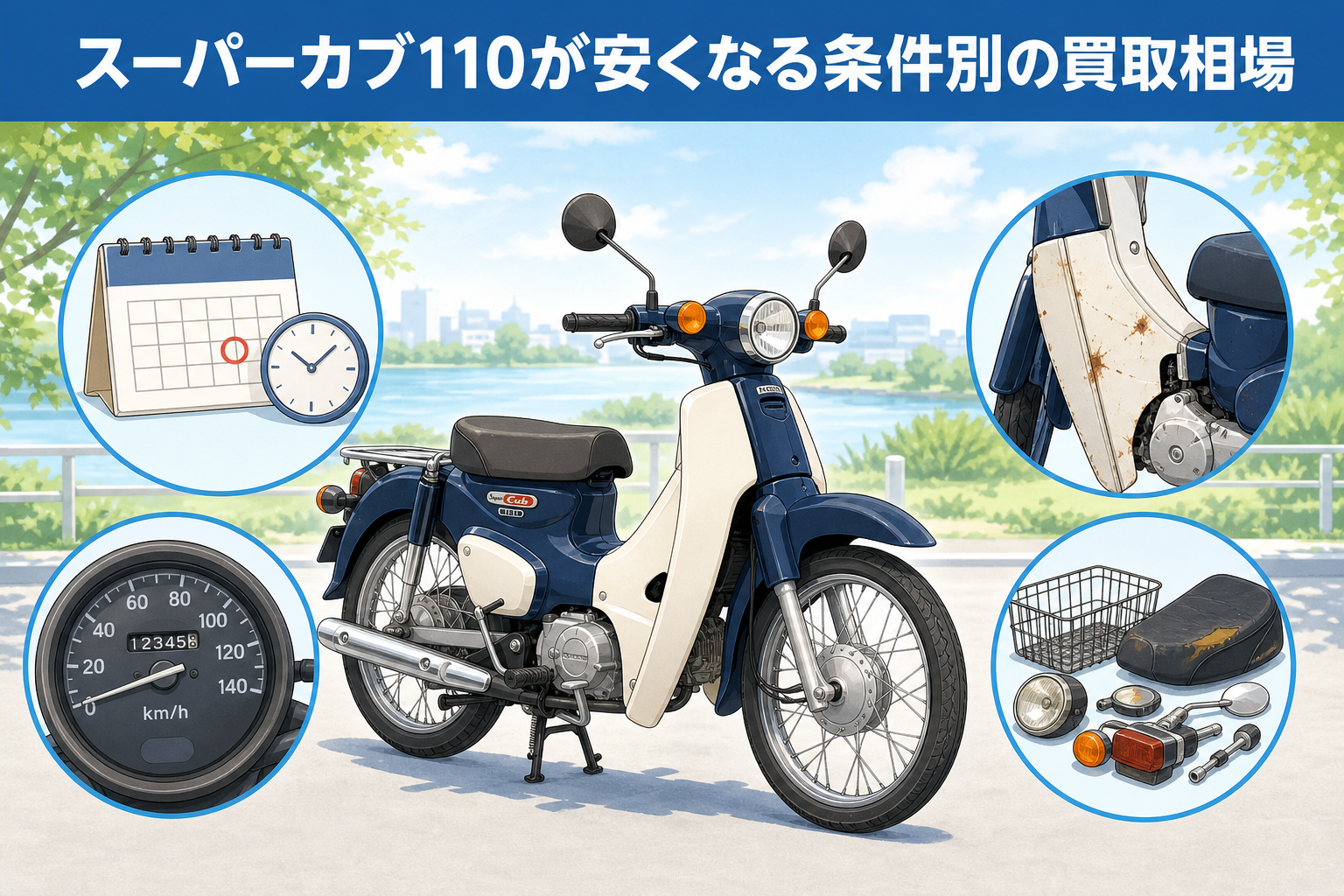 スーパーカブ110が安くなる条件別の買取相場