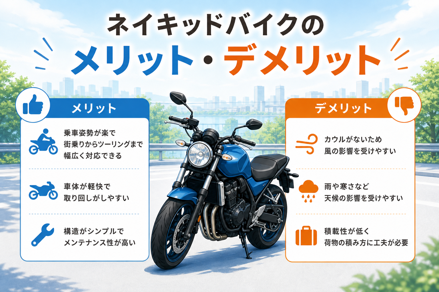 ネイキッドバイクのメリット・デメリット