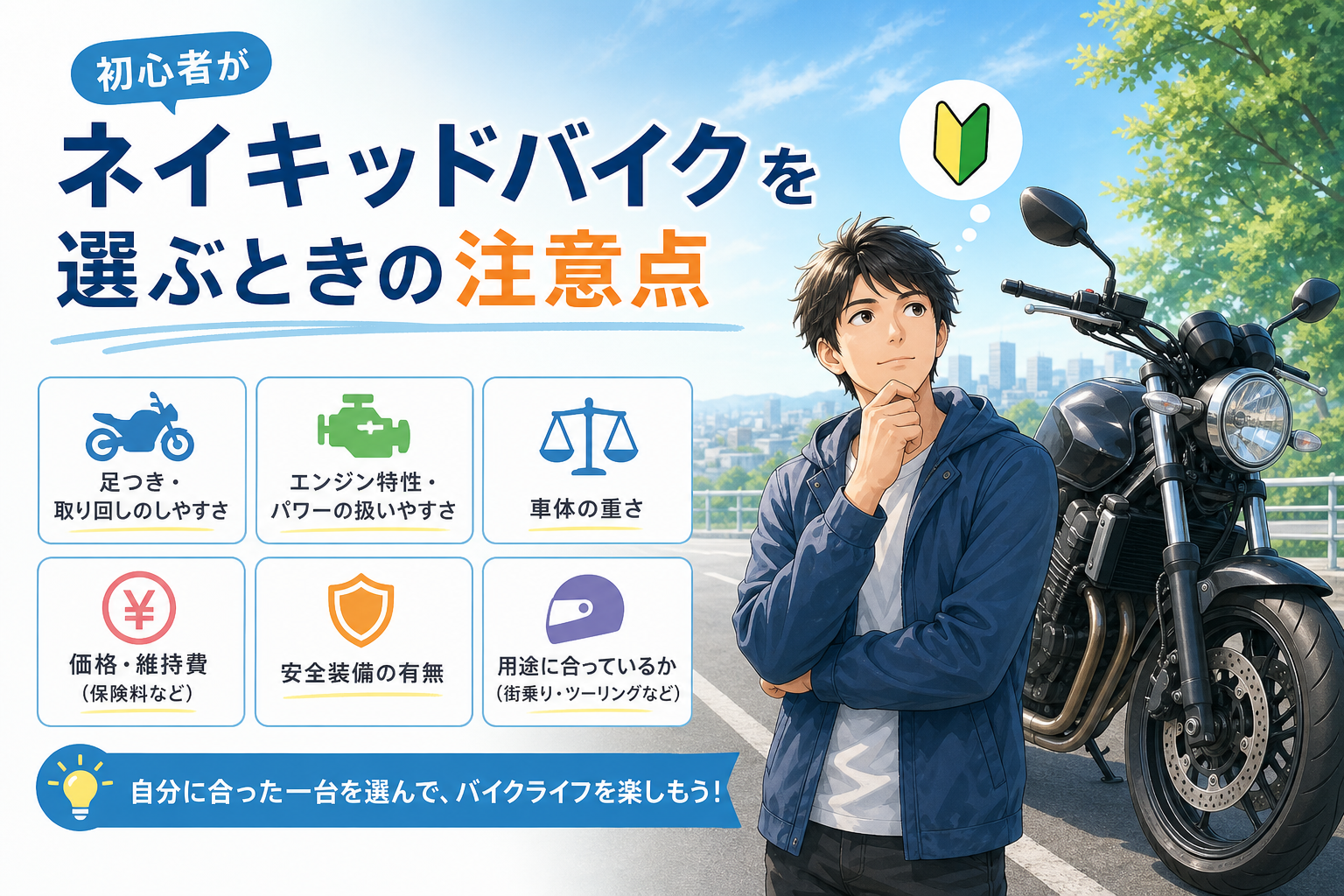 初心者がネイキッドバイクを選ぶときの注意点