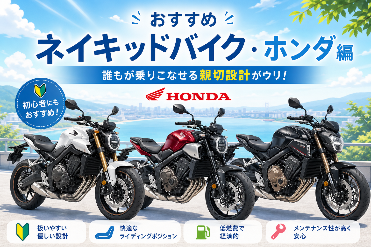 おすすめネイキッドバイク・ホンダ編 | 誰もが乗りこなせる親切設計がウリ!
