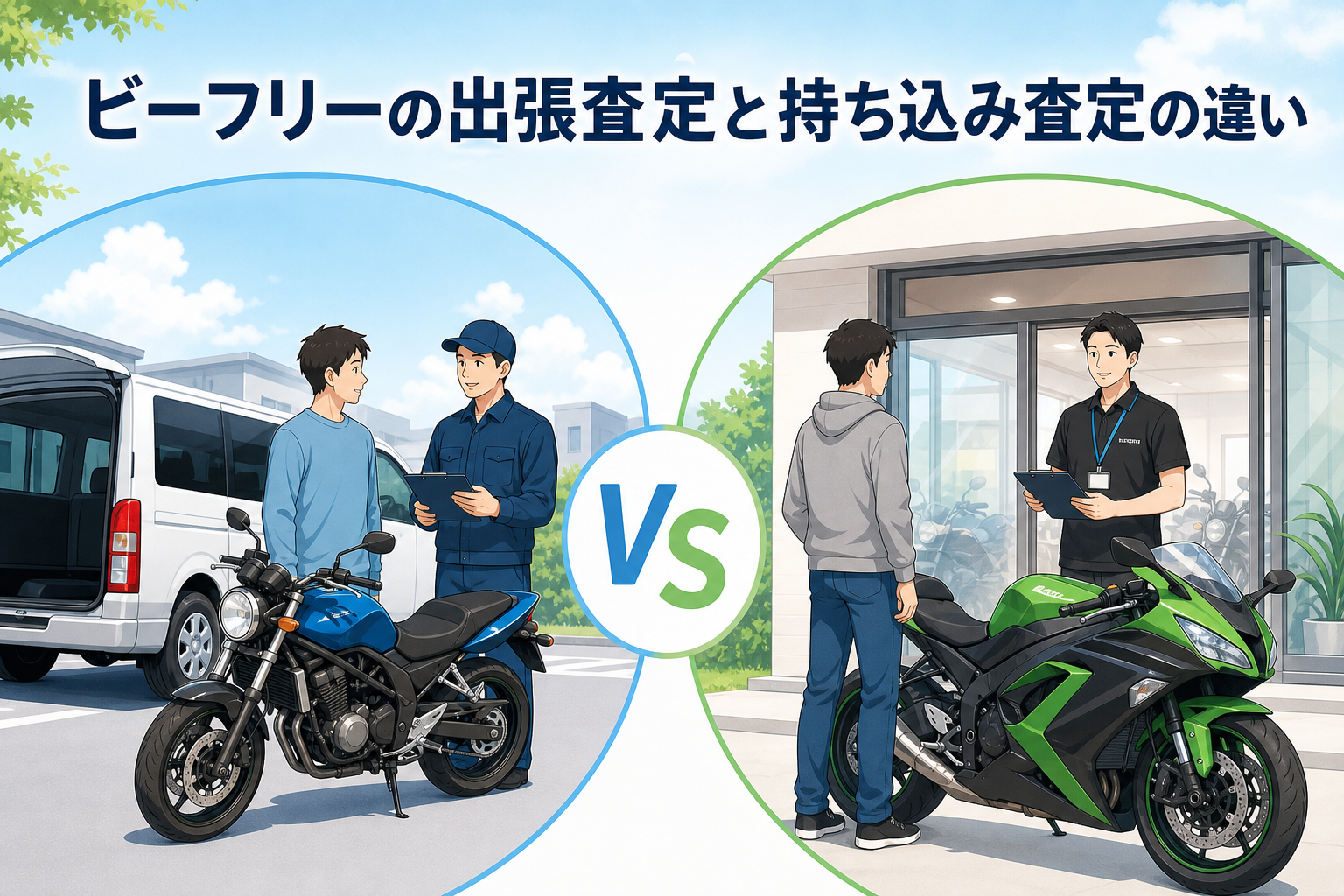 ビーフリーの出張査定と持ち込み査定の違い
