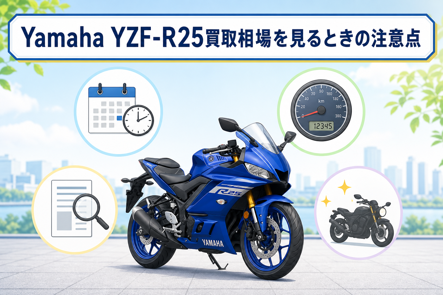Yamaha YZF-R25買取相場を見るときの注意点