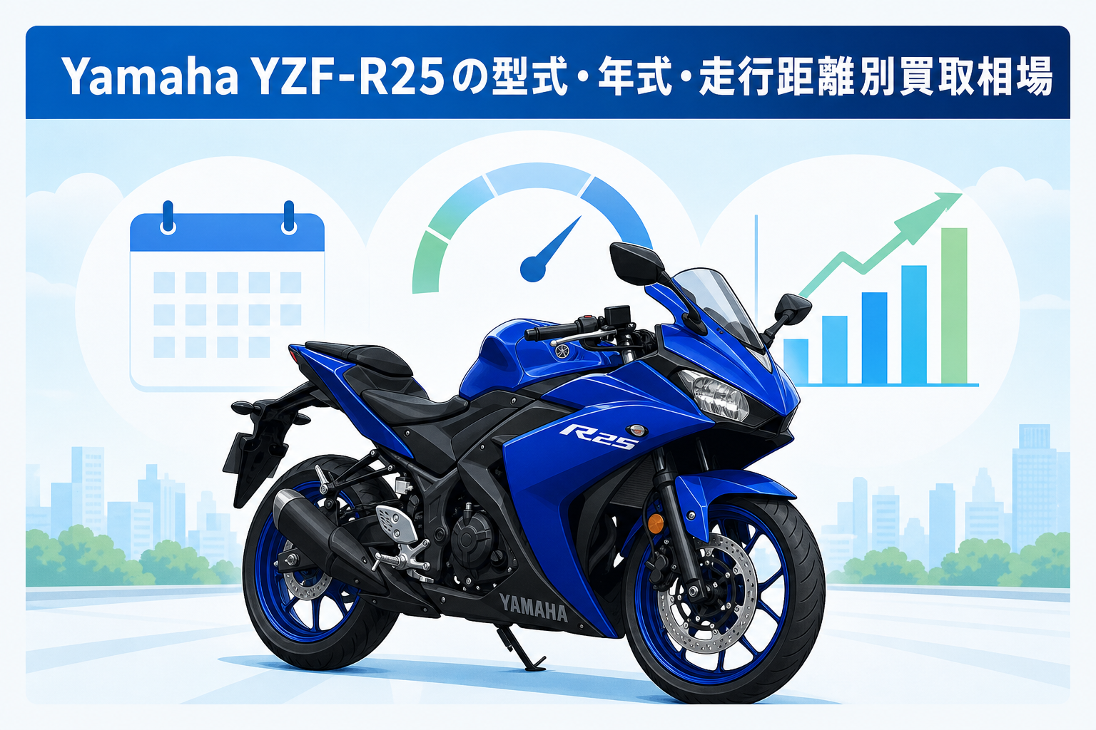 Yamaha YZF-R25の型式・年式・走行距離別買取相場