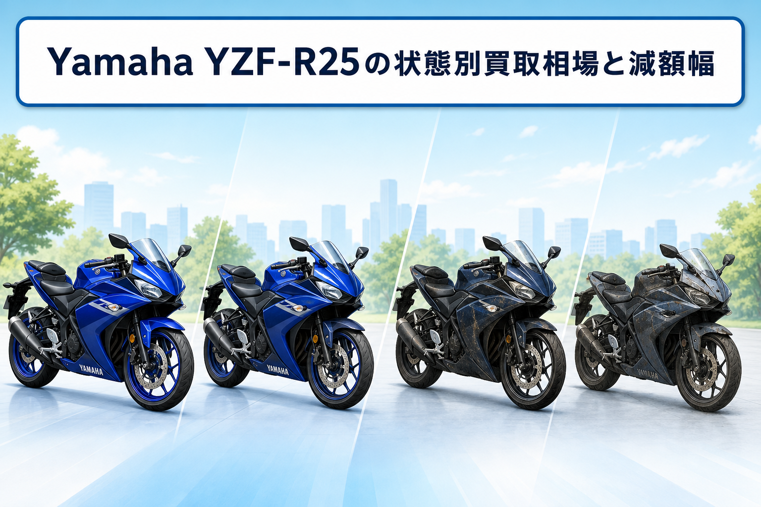 Yamaha YZF-R25の状態別買取相場と減額幅
