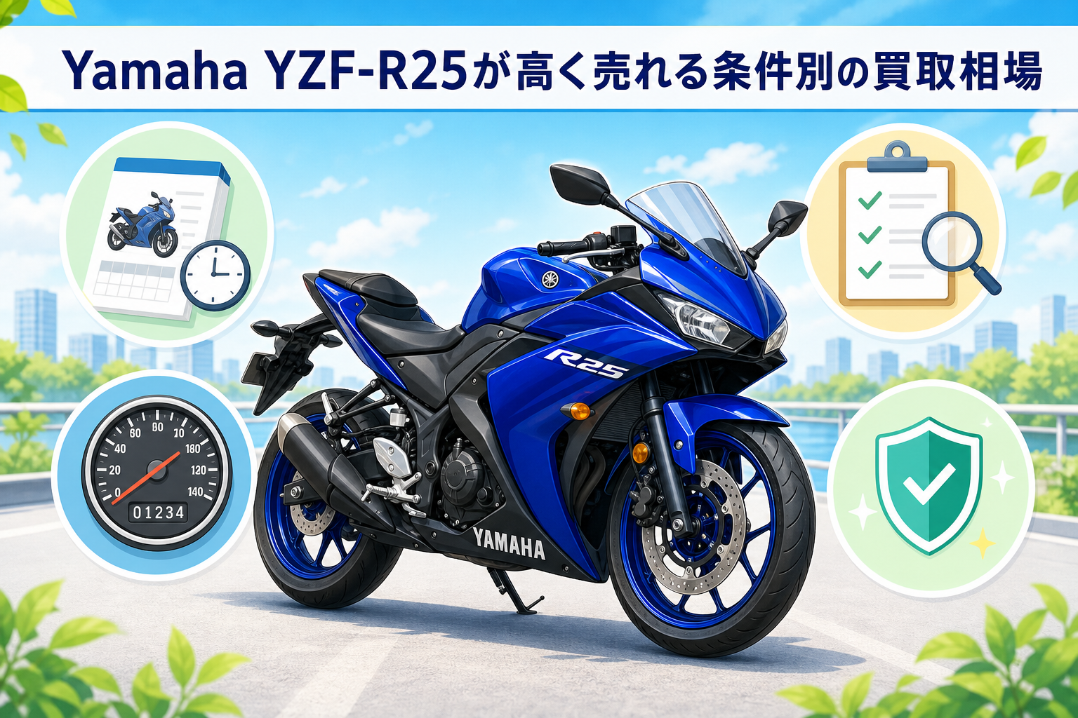 Yamaha YZF-R25が高く売れる条件別の買取相場