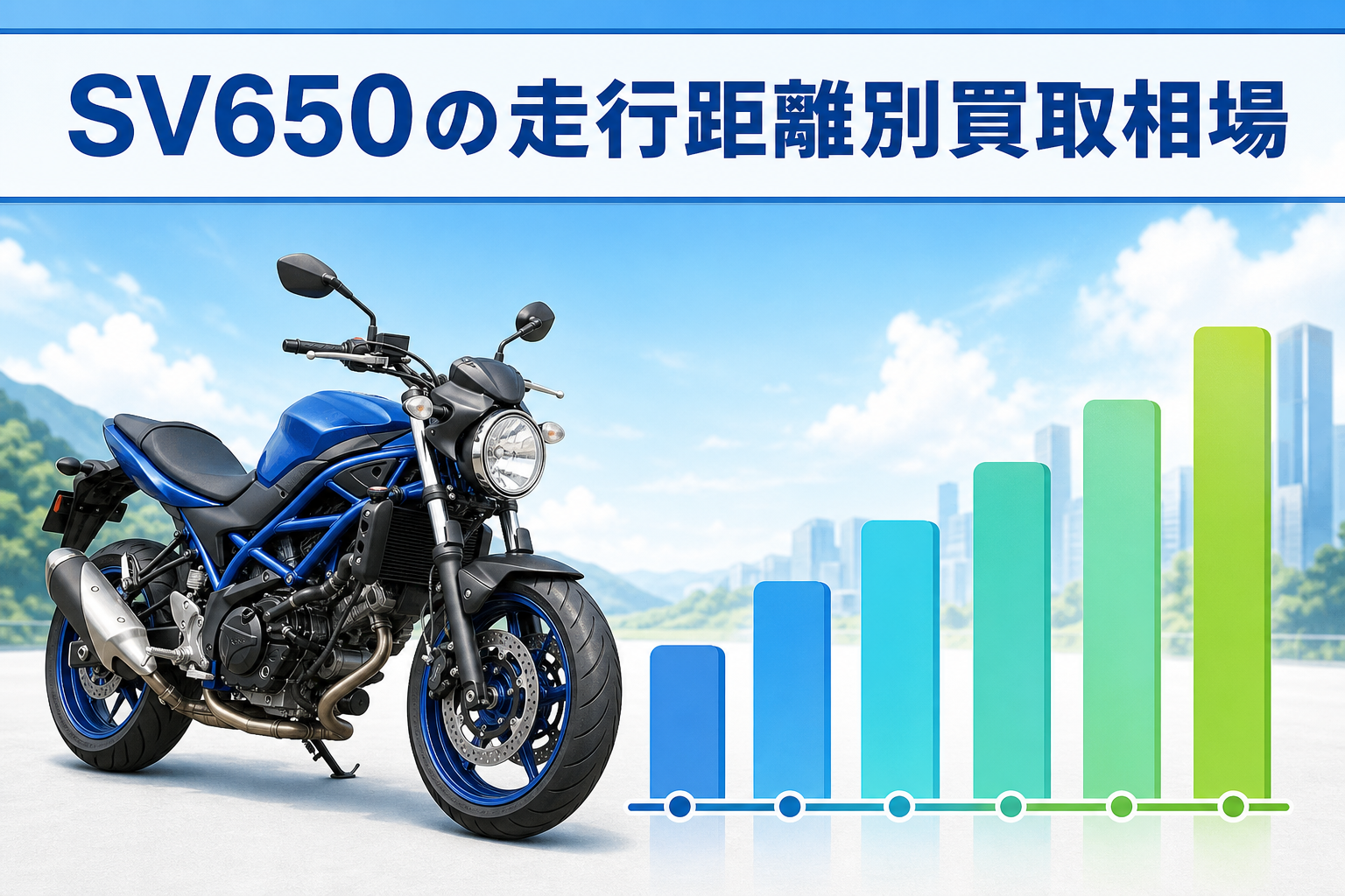 SV650の走行距離別買取相場
