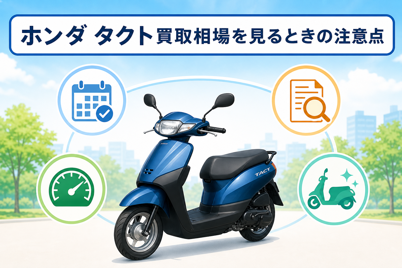 ホンダ タクト買取相場を見るときの注意点