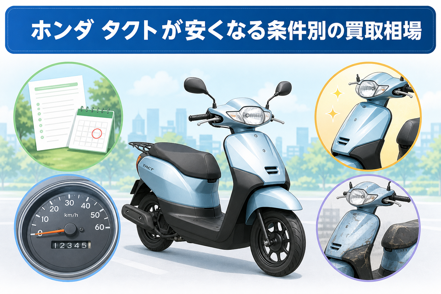ホンダ タクトが安くなる条件別の買取相場