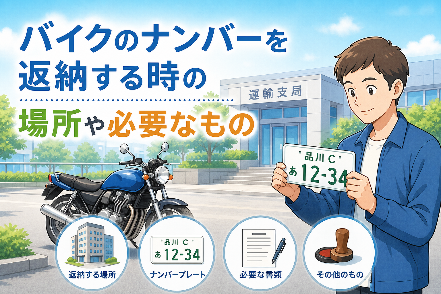 バイクのナンバーを返納する時の場所や必要なもの