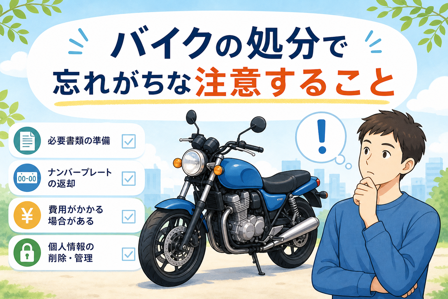 バイクの処分で忘れがちな注意すること