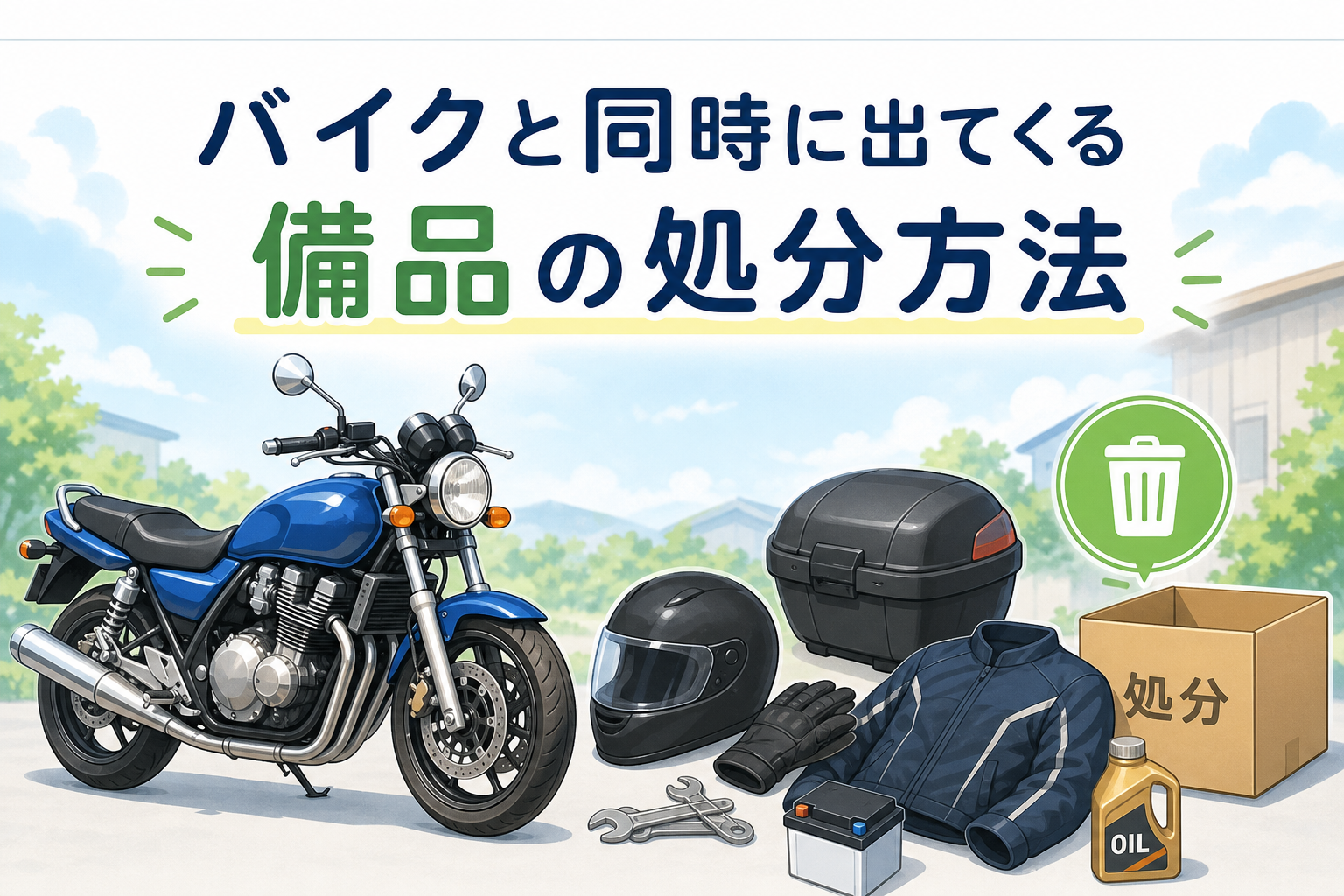 バイクと同時に出てくる備品の処分方法