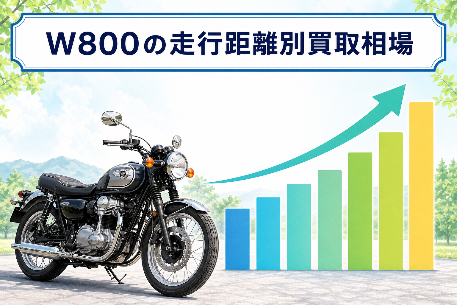 W800の走行距離別買取相場